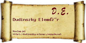 Dudinszky Elemér névjegykártya