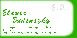 elemer dudinszky business card